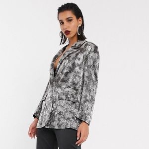 ASOS Edition animal beaded blazer